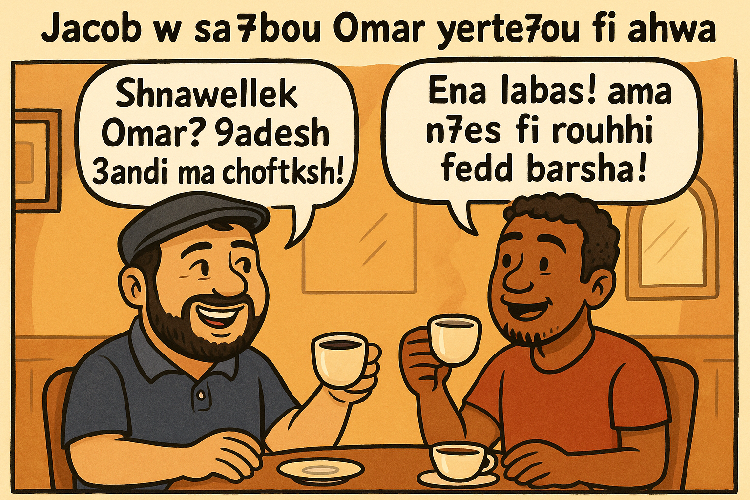 Jacob and Omar at the Café